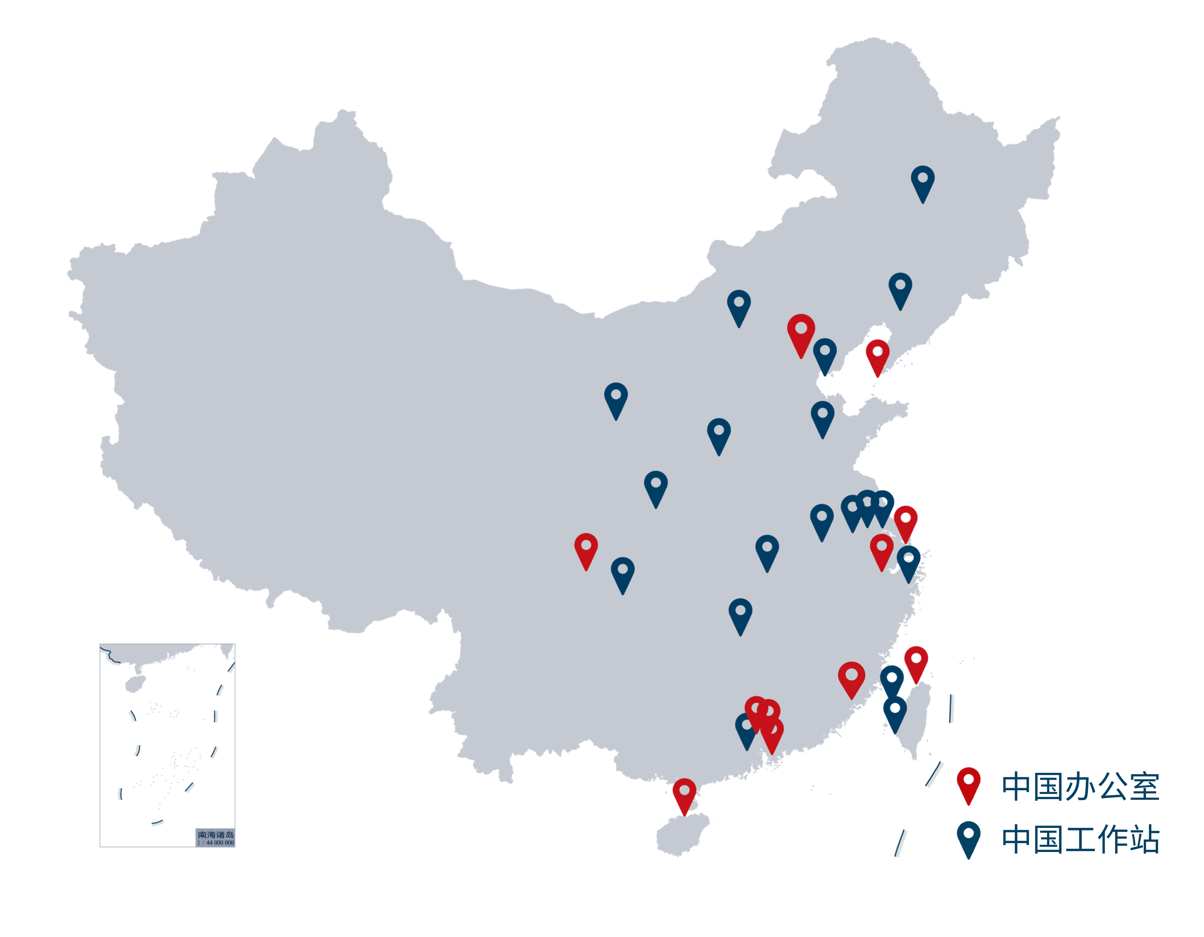 WeChat China map 中国业务分布图